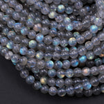AAA Natural Blue Labradorite 2mm 3mm 4mm 6mm 8mm 10mm 12mm Round Beads Nothing But Fire Best Quality 15.5" Strand