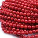 AAA Genuine Red Bamboo Coral Smooth Round Beads 2mm 3mm 4mm 6mm 8mm 10mm 15.5" Strand