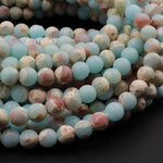 Matte Impression Jasper Smooth Round Beads 4mm 6mm 8mm 10mm Aka Snake Skin Jasper Aqua Terra Jasper 15.5" Strand