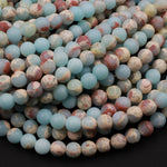 Matte Impression Jasper Smooth Round Beads 4mm 6mm 8mm 10mm Aka Snake Skin Jasper Aqua Terra Jasper 15.5" Strand
