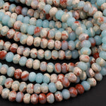 Impression Jasper Smooth Rondelle Beads 4mm 6mm 8mm Aka Snake Skin Jasper Aqua Terra Jasper 15.5" Strand
