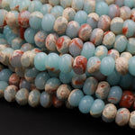 Impression Jasper Smooth Rondelle Beads 4mm 6mm 8mm Aka Snake Skin Jasper Aqua Terra Jasper 15.5" Strand
