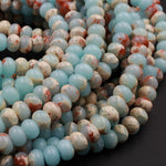 Impression Jasper Smooth Rondelle Beads 4mm 6mm 8mm Aka Snake Skin Jasper Aqua Terra Jasper 15.5" Strand