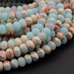 Impression Jasper Smooth Rondelle Beads 4mm 6mm 8mm Aka Snake Skin Jasper Aqua Terra Jasper 15.5" Strand