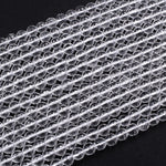 Faceted Natural Rock Quartz Round Beads 2mm 3mm 4mm 6mm 8mm 10mm 12mm Real Genuine Super Clear Crystal Quartz AAA 15.5" Strand