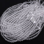 Faceted Natural Rock Quartz Round Beads 2mm 3mm 4mm 6mm 8mm 10mm 12mm Real Genuine Super Clear Crystal Quartz AAA 15.5" Strand