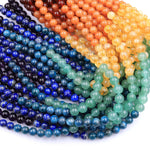 Natural Chakra Beads 4mm 6mm 8mm 10mm Round Gemstone Amethyst Lapis Apatite Green Aventurine Citrine Orange Aventurine Red Carnelian Strand