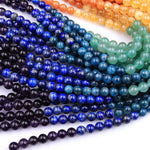 Natural Chakra Beads 4mm 6mm 8mm 10mm Round Gemstone Amethyst Lapis Apatite Green Aventurine Citrine Orange Aventurine Red Carnelian Strand