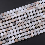 Matte Natural Montana Agate 4mm 6mm 8mm 10mm Round Beads Amazing Dendritic Pattern 15.5" Strand
