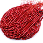AAA Genuine Red Bamboo Coral Smooth Round Beads 2mm 3mm 4mm 6mm 8mm 10mm 15.5" Strand