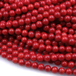AAA Genuine Red Bamboo Coral Smooth Round Beads 2mm 3mm 4mm 6mm 8mm 10mm 15.5" Strand