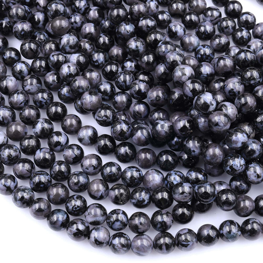 AAA Natural Indigo Gabbro 4mm 6mm 8mm 10mm Round Beads Aka Mystic Merlinite 15.5" Strand