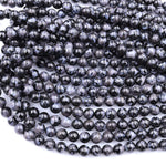 AAA Natural Indigo Gabbro 4mm 6mm 8mm 10mm Round Beads Aka Mystic Merlinite 15.5" Strand