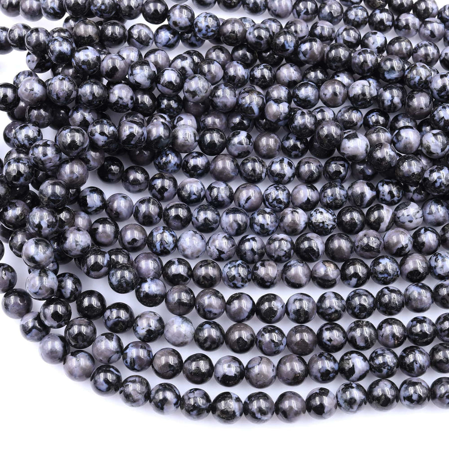 AAA Natural Indigo Gabbro 4mm 6mm 8mm 10mm Round Beads Aka Mystic Merlinite 15.5" Strand