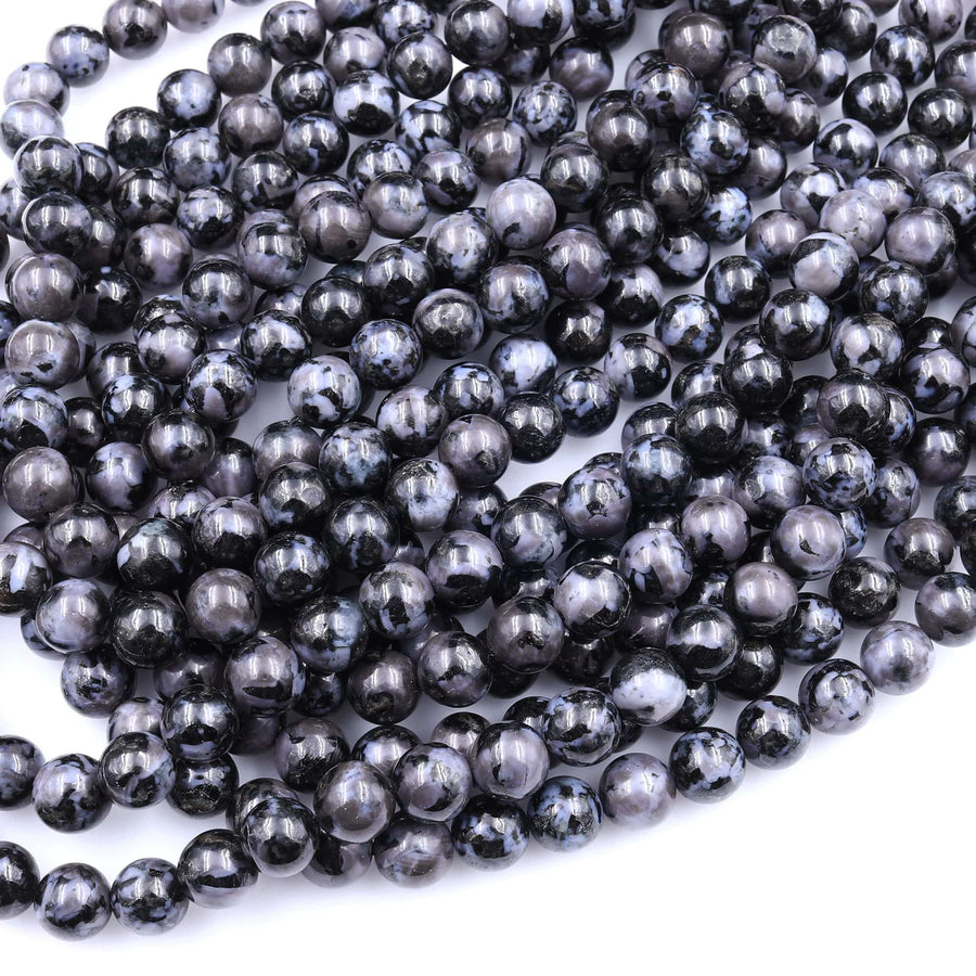AAA Natural Indigo Gabbro 4mm 6mm 8mm 10mm Round Beads Aka Mystic Merlinite 15.5" Strand