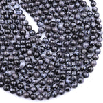 AAA Natural Indigo Gabbro 4mm 6mm 8mm 10mm Round Beads Aka Mystic Merlinite 15.5" Strand
