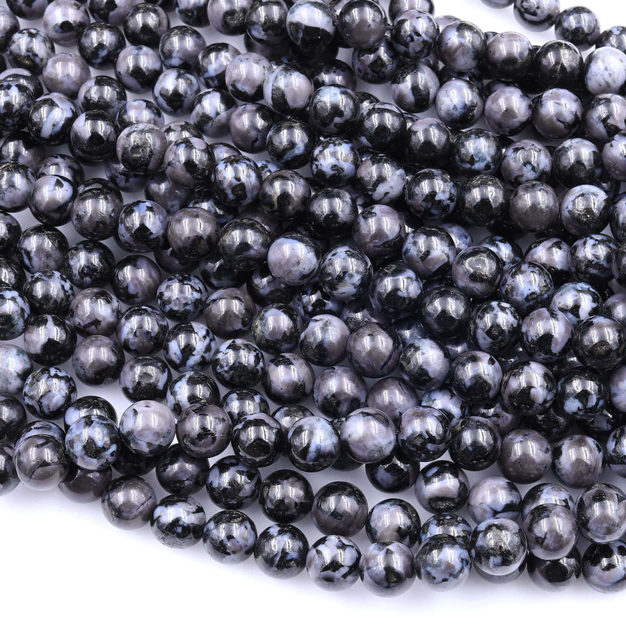 AAA Natural Indigo Gabbro 4mm 6mm 8mm 10mm Round Beads Aka Mystic Merlinite 15.5" Strand