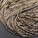 Titanium Pyrite 2mm 3mm 4mm 6mm Hexagon Beads Center Drilled Tiny Small Faceted Discs Spacer 15.5" Strand