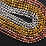 Faceted Titanium Hematite Round Beads Electroplated Bright Silver Rose Gold 2mm 3mm 4mm 6mm 8mm 15.5" Strand