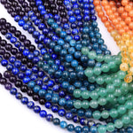 Natural Chakra Beads 4mm 6mm 8mm 10mm Round Gemstone Amethyst Lapis Apatite Green Aventurine Citrine Orange Aventurine Red Carnelian Strand
