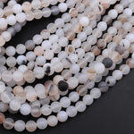 Matte Natural Montana Agate 4mm 6mm 8mm 10mm Round Beads Amazing Dendritic Pattern 15.5" Strand
