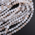 Matte Natural Montana Agate 4mm 6mm 8mm 10mm Round Beads Amazing Dendritic Pattern 15.5" Strand