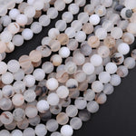 Matte Natural Montana Agate 4mm 6mm 8mm 10mm Round Beads Amazing Dendritic Pattern 15.5" Strand