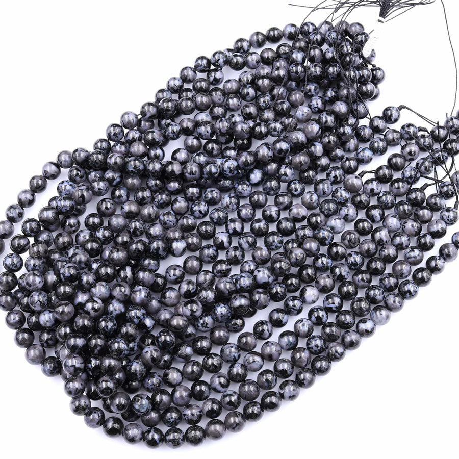 AAA Natural Indigo Gabbro 4mm 6mm 8mm 10mm Round Beads Aka Mystic Merlinite 15.5" Strand