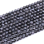 AAA Natural Indigo Gabbro 4mm 6mm 8mm 10mm Round Beads Aka Mystic Merlinite 15.5" Strand