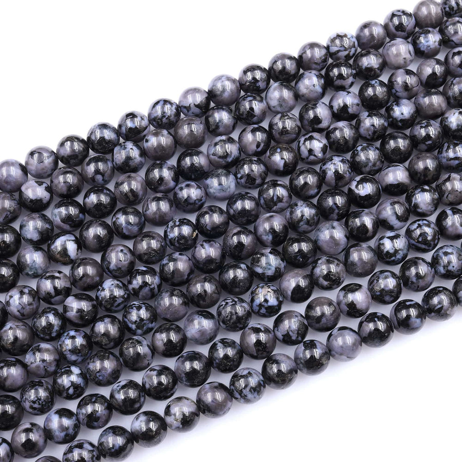 AAA Natural Indigo Gabbro 4mm 6mm 8mm 10mm Round Beads Aka Mystic Merlinite 15.5" Strand
