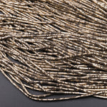 Titanium Pyrite 2mm 3mm 4mm 6mm Hexagon Beads Center Drilled Tiny Small Faceted Discs Spacer 15.5" Strand