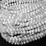AAA Natural Selenite 4mm 6mm 8mm 10mm Round Beads High Quality Real Genuine Natural Cat's Eye Selenite Gemstone 15.5" Strand