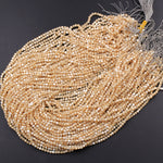 Faceted Natural Brown Mother of Pearl Round Beads 2mm 3mm 4mm Laser Diamond Cut Iridescent Pearl Gemstone 15.5" Strand