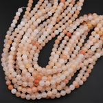 Natural Peach Aventurine Smooth Round Beads 4mm 6mm 8mm 10mm Icy Soft Pastel Pink Peach Gemstone AAA Grade 15.5" Strand