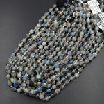 Natural Labradorite 6mm 8mm 10mm Beads Faceted Energy Prism Double Terminated Points 15.5" Strand