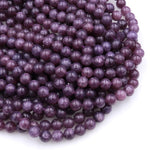 Lepidolite 4mm 6mm 8mm 10mm Round Beads Natural Plum Purple Gemstone 15.5" Strand