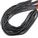 Natural Black Hematite Smooth Rondelle beads 3mm 4mm 6mm 8mm Heishi 15.5" Strand