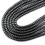 Natural Black Hematite Smooth Rondelle beads 3mm 4mm 6mm 8mm Heishi 15.5" Strand