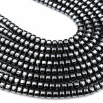 Natural Black Hematite Smooth Rondelle beads 3mm 4mm 6mm 8mm Heishi 15.5" Strand