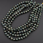 10pcs Hand Made Natural Abalone Shell Mosaic Round Loose Beads 8mm 10mm 12mm 14mm 16mm