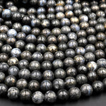 Rare Nipomo Marcasite Agate From California Natural Pyrite in Agate 6mm 8mm 10mm Round Beads Powerful Manifestation Stone 15.5" Strand
