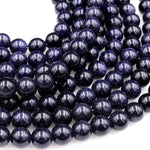 AAA Sparkling Blue Goldstone 4mm 6mm 8mm 10mm 12mm Smooth Round Beads 15" Strand