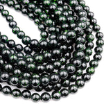 AAA Sparkling Green Goldstone 4mm 6mm 8mm 10mm Smooth Round Beads 15" Strand