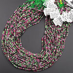 AAA Natural Ruby Zoisite 3mm Faceted Rondelle Beads Micro Laser Diamond Cut Gemstone 16" Strand
