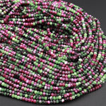 AAA Natural Ruby Zoisite 3mm Faceted Rondelle Beads Micro Laser Diamond Cut Gemstone 16" Strand