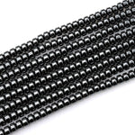 Natural Black Hematite Smooth Rondelle beads 3mm 4mm 6mm 8mm Heishi 15.5" Strand