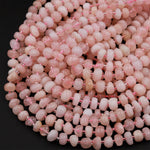 Natural Morganite Aka Pink Aquamarine Beads Freeform Center Drilled Rondelle Disc Organic Cut Nuggets 15.5" Strand