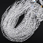 AAA Super Clear Real Genuine Natural Rock Crystal Quartz 6mm 8mm 10mm Faceted Coin Beads 15.5" Strand