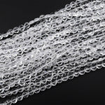 AAA Super Clear Real Genuine Natural Rock Crystal Quartz 6mm 8mm 10mm Faceted Coin Beads 15.5" Strand