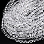AAA Super Clear Real Genuine Natural Rock Crystal Quartz 6mm 8mm 10mm Faceted Coin Beads 15.5" Strand